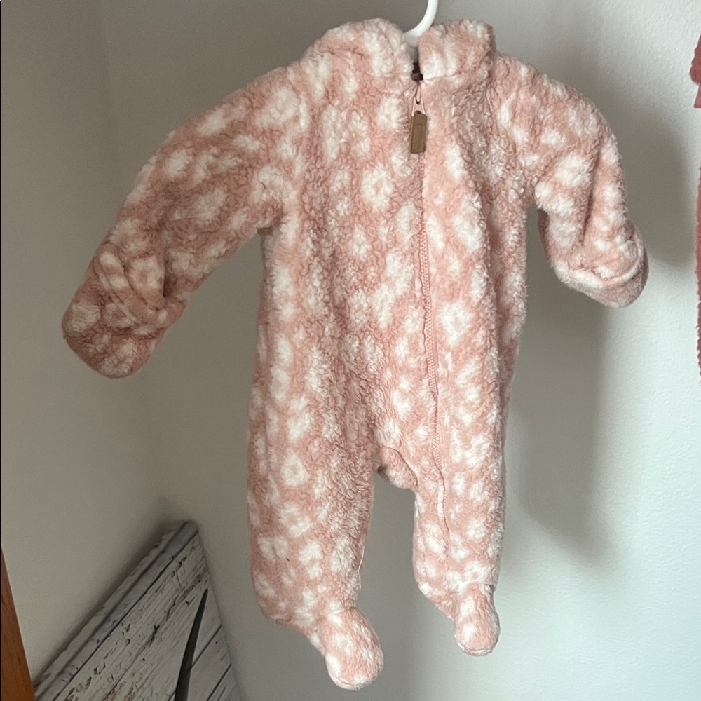 Cozy Pink Patterned Kids One Piece